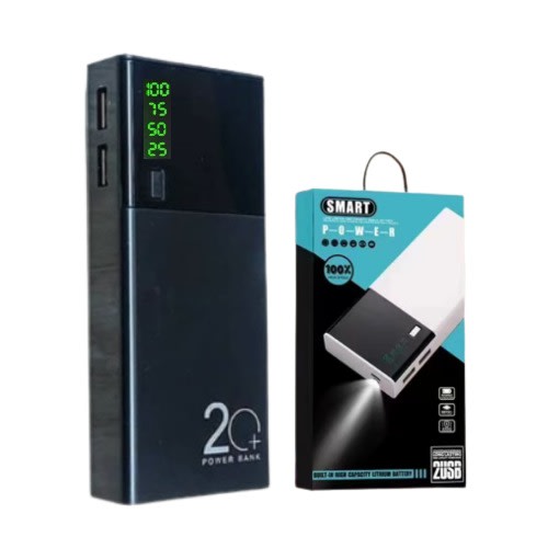 Digital Display 20,000mah Power Bank - Black