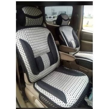 Universal 2 Front Seat Cover For All Cars Leather+ Fabrics -Gray
