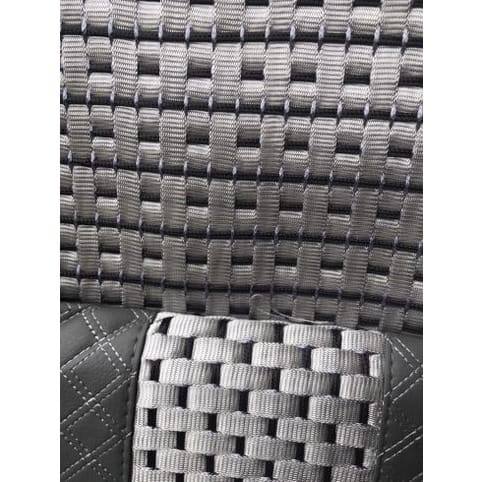 Universal 2 Front Seat Cover For All Cars Leather+ Fabrics -Gray