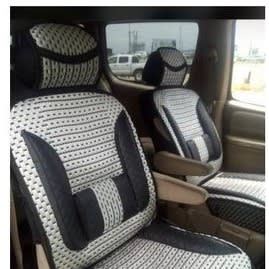 Universal 2 Front Seat Cover For All Cars Leather+ Fabrics -Gray