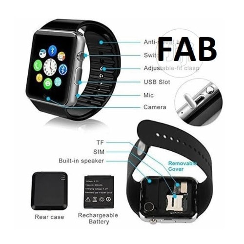 A1 Gsm Smartwatch With Sim And Memory Card Slots - Black