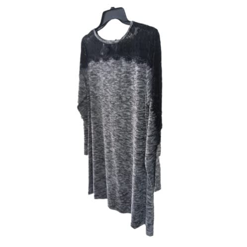 Black Lace Upper Top & Long Sleeve Dress
