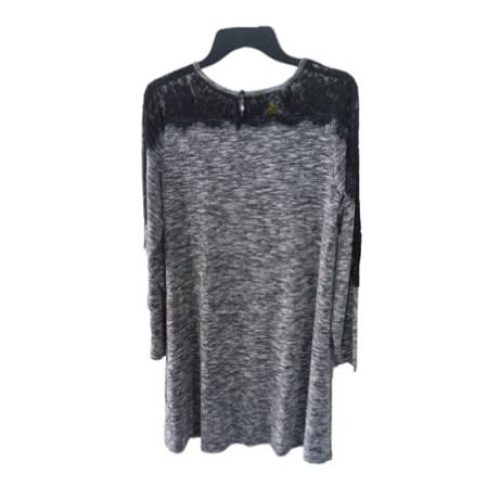 Black Lace Upper Top & Long Sleeve Dress