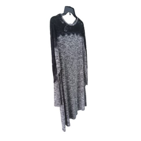 Black Lace Upper Top & Long Sleeve Dress