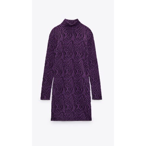 Jacquard Dress - Purple