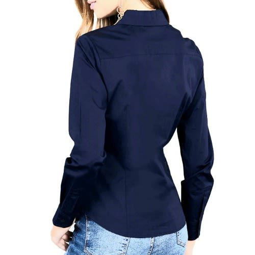Ladies Formal Dress Shirt  - Navy Blue