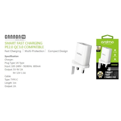 Cannonpro - Ocw-u93sc  Type C Wall Charger