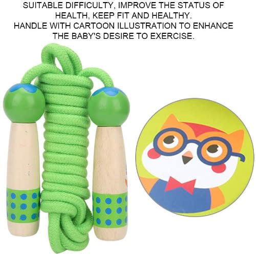Wooden 3meters Skipping Rope Or Jumping Rope - Green Color