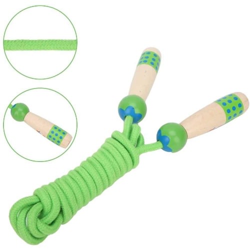 Wooden 3meters Skipping Rope Or Jumping Rope - Green Color