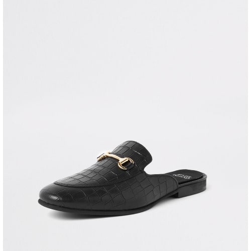 Men's Crocodile Backless Loafers