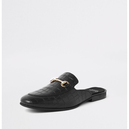 Men's Crocodile Backless Loafers
