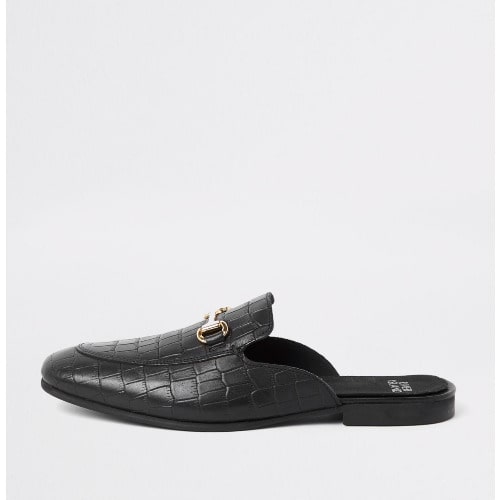 Men's Crocodile Backless Loafers