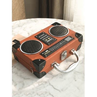 Radio Shaped Female Crossbody Shoulder Bag - Brown