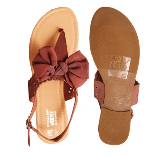 Wide Fit Extra Comfort Bow Sandals - Pink/onions