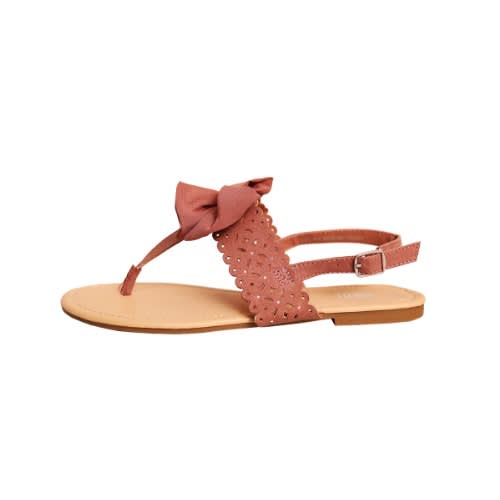 Wide Fit Extra Comfort Bow Sandals - Pink/onions