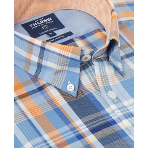 Casual Slim Fit  Oxford Check Button Down Shirt