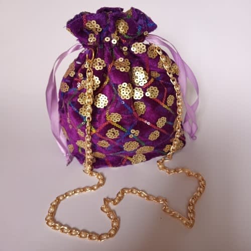 Purple Drawstring Purse