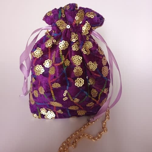 Purple Drawstring Purse