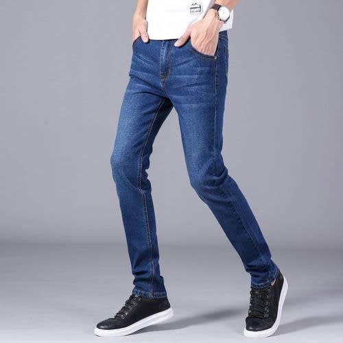 Men's Stock Relaxed Straight Fit Denim Jean - Blue
