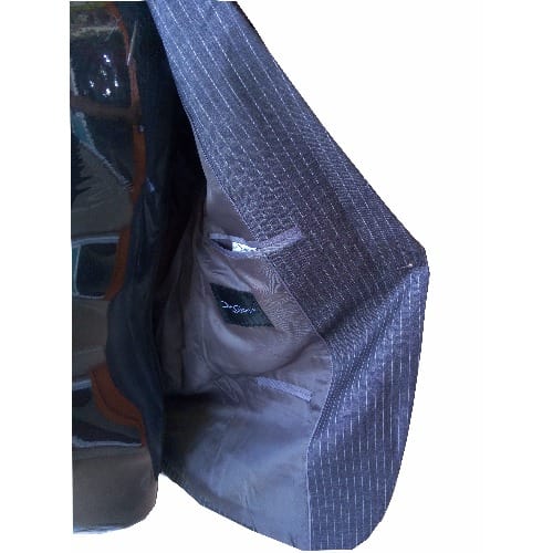 Striped Men's Suit - Grey