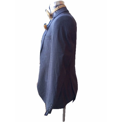 Striped Men's Suit - Grey