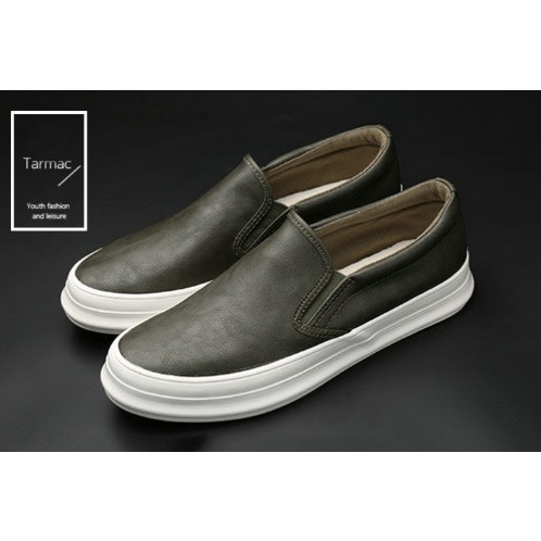 Premium Leather Slip On Sneakers