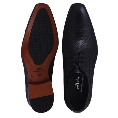 Comfortable Lace-up With Detailed Leather - Black - Msh-3828