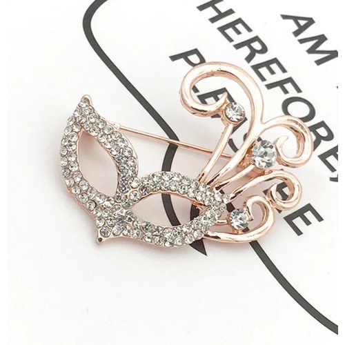 Crystal Mask Brooch