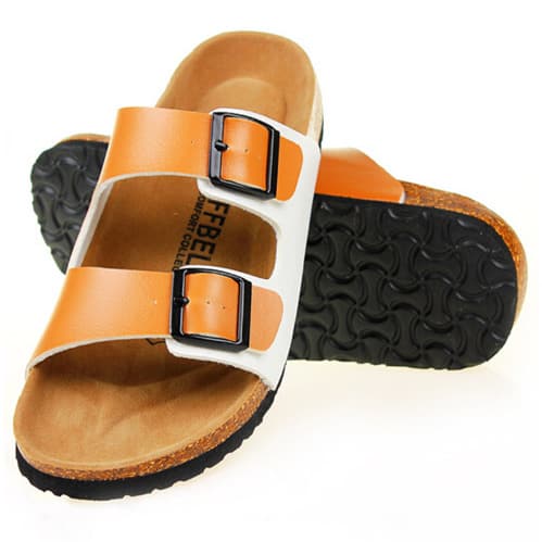 Summer Beach Slippers - Brown & White