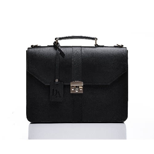 Detail Africa Handcrafted Naju Leather Briefcase - Black