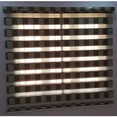 Zebra Window Blind - 5ft *5ft - Brown & Cream