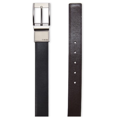Men’s Reversible Leather Belt With Gunmetal Buckle