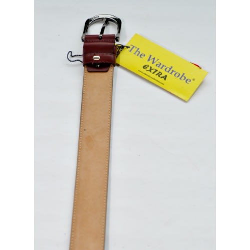 Men Crinkle Styled Leather Belt- Wine-mb-9624- Size: 110/44 Cm