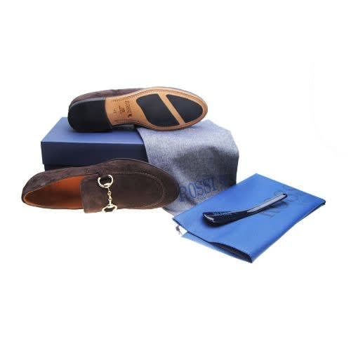 Men's Suede With Gold Accessories - Brown