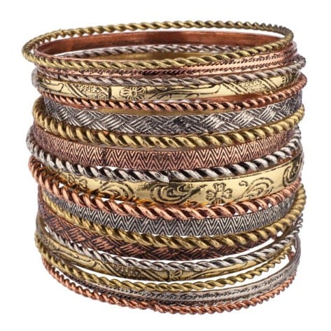 Set of 19 Luxe Accessories Mixed Color Aztec Bangle