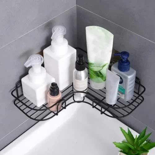 Bathroom Shower Caddy Shelf Adhesive Metal Wall Mounted Storage Organizer- 10x7cm