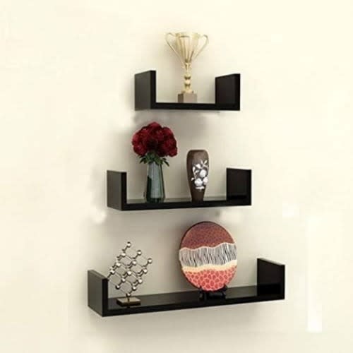 Wooden Wall Decorating Shelve - Black