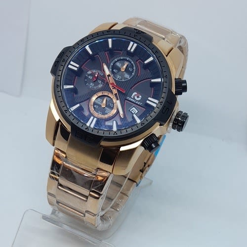 Chronograph Stainless Steel Rose Gold With Black Dial