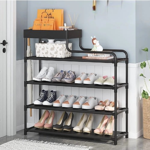 Shoe Storage  Rack With 5 Layer Thick Steel Pipe