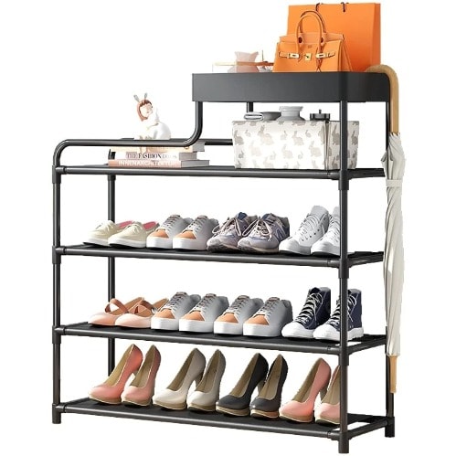 Shoe Storage  Rack With 5 Layer Thick Steel Pipe