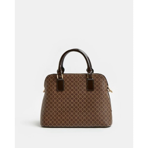 Brown Ri Monogram Tote Bag