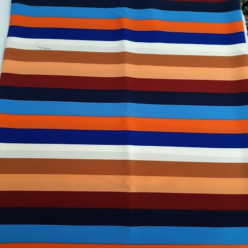 Multicolored Striped  Fabric In 4 Yards