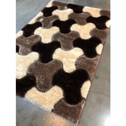 Multicolour Shaggy Center Rug : Xf0s18 - 5ft By 7ft