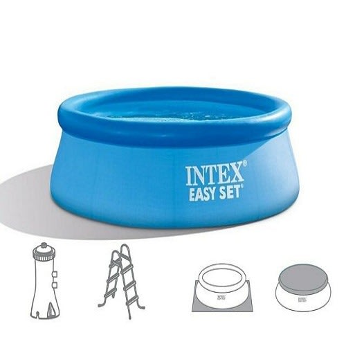 Intex 15' X 42" Easy Set Above Ground Swimming Pool Kit W/ Filter Pump & Ladder Intex 16'