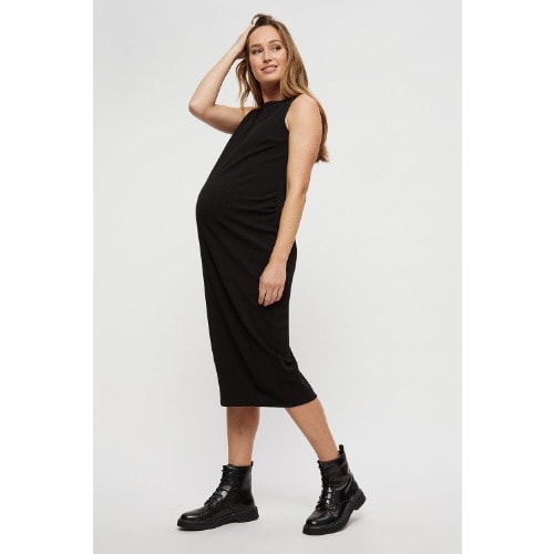 Sleeveless Knee Length Black Maternity Dress