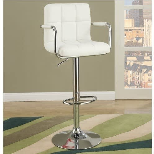 Ok Adjustable Height Bar Stool - White