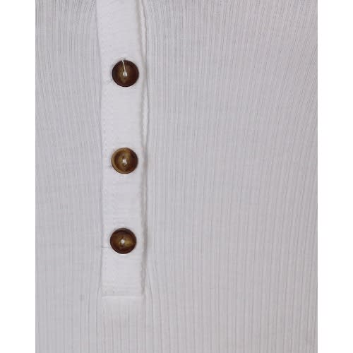 Capsleeve V-neck Buttoned Ribbed Bodysuit -White