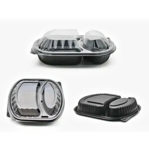 Compartment Disposable Takeaway Pack With Lids - 50 Pieces