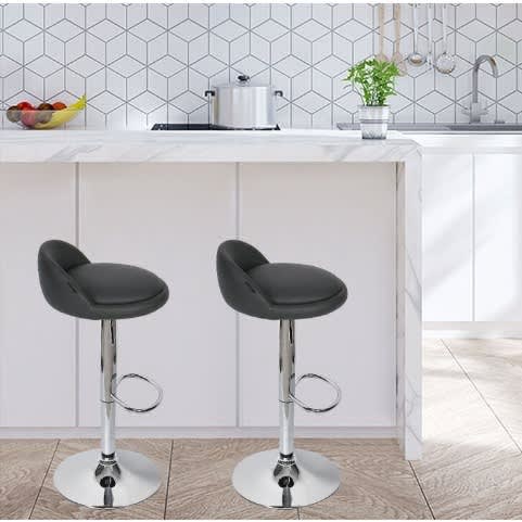 Swivel Adjustable Height Bar Stool - Set Of 2