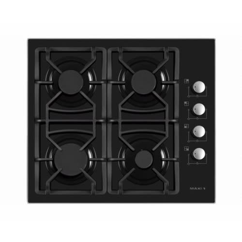 TEMPERED GLASS - 60x60 - 4 Burners Table Top Gas Cooker - T-840 4B - Black